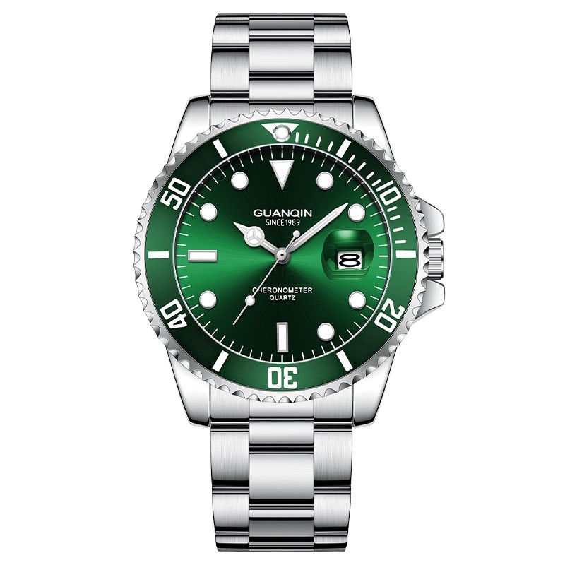 Наручний годинник чоловічий Guanquin Materhorn 5 Bar Сріблястий (3526), фото 1