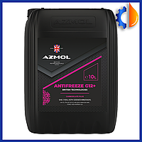 Рідина охолоджуюча Antifreeze G-12 Plus Azmol для автомобіля 10 л, якісний червоний антифриз для авто
