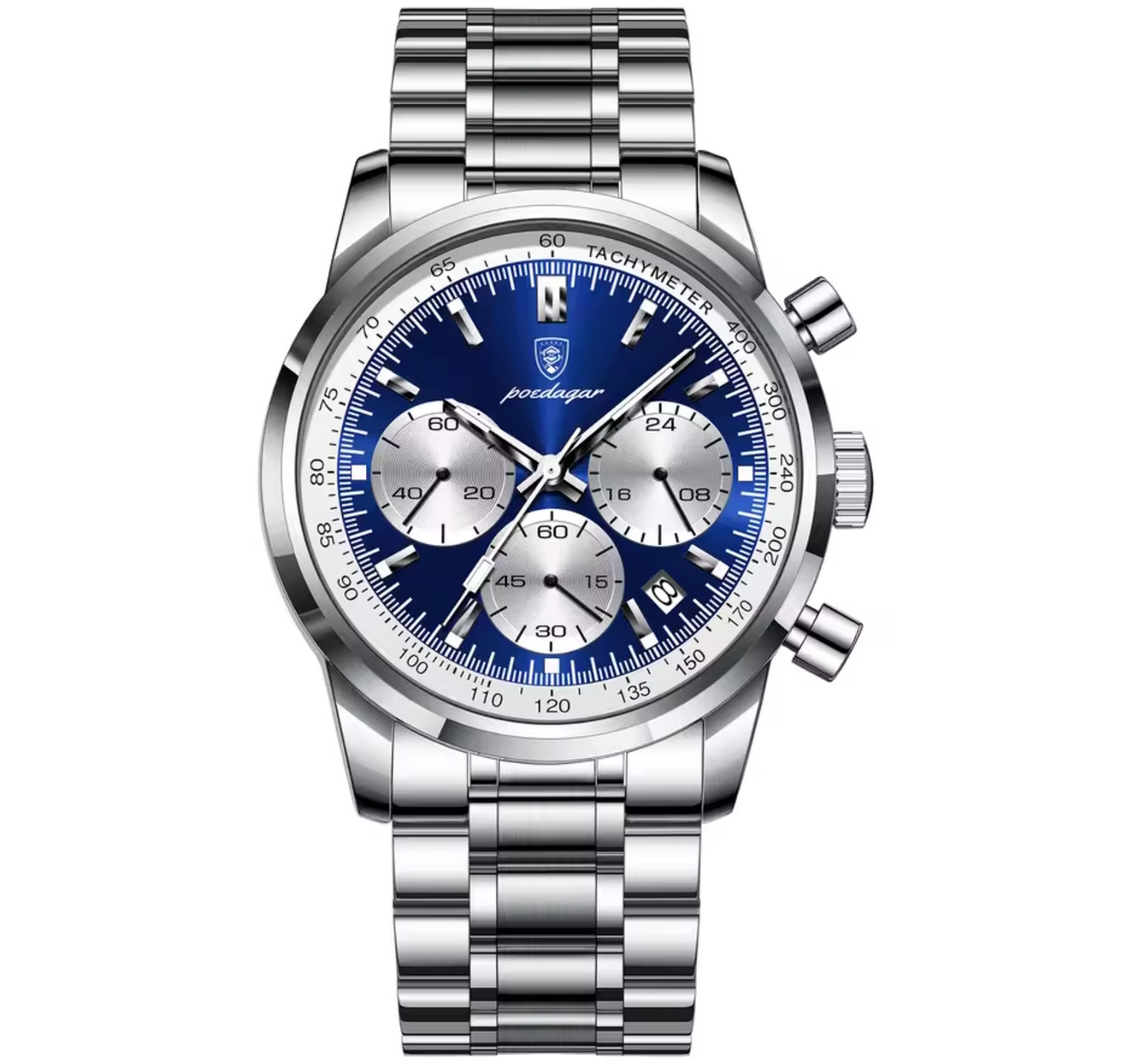 Наручний годинник чоловічий Poedagar Petros Silver Сріблястий (3566), фото 1