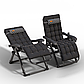 Розкладне крісло шезлонг домашній з подушкою і матрацом Zero Gravity WCG S14-PP Louis з шаховим полотном + чорний матрац, фото 6
