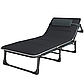 Розкладне ліжко шезлонг домашній з подушкою і матрацом WCG FB-S02-PM + матрац з сітки 3D Air-Mesh Чорний розкладачка лежак, фото 3