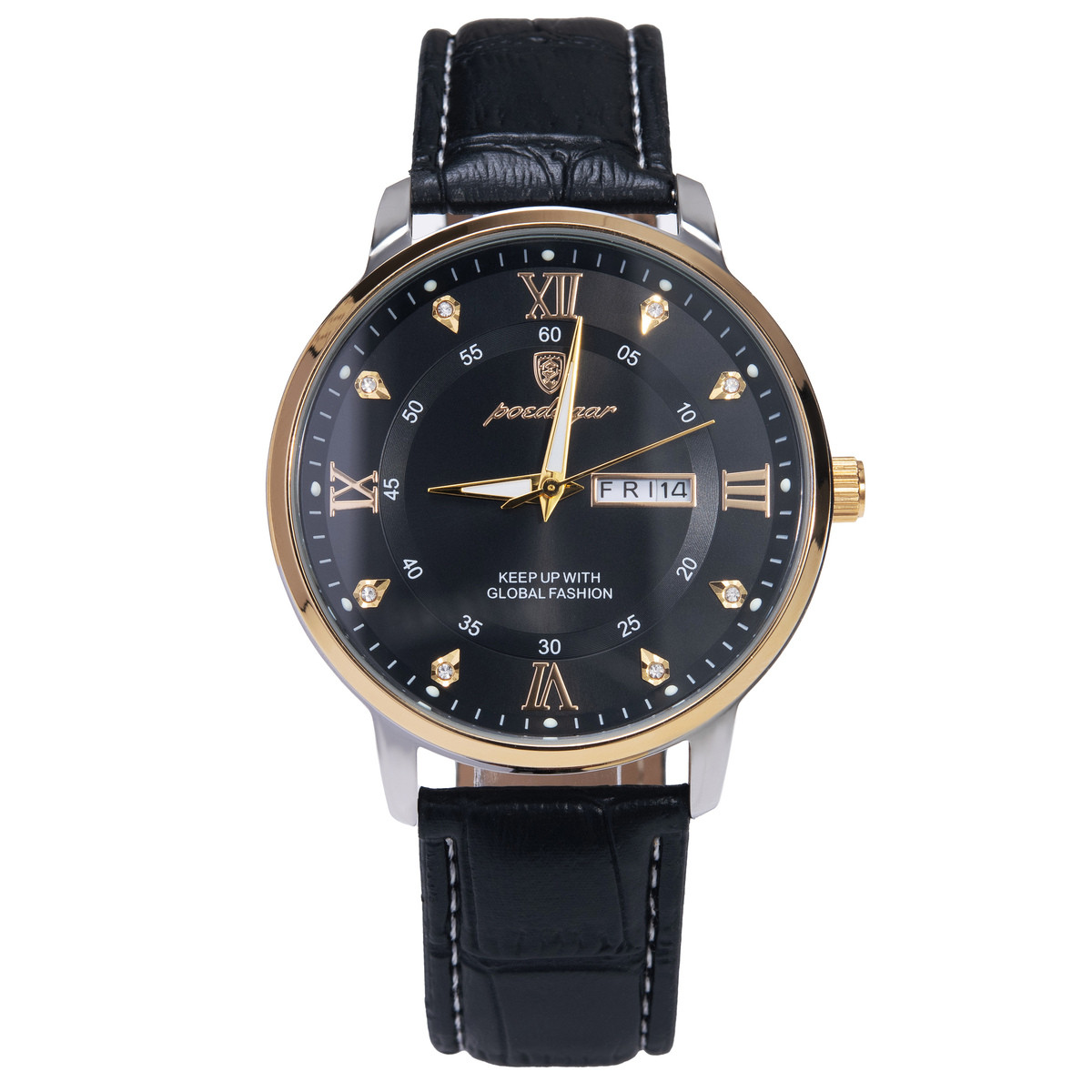 Наручний годинник чоловічий Hemsut Poedagar Deluxe 2 ремінці Сріблясто-золотистий (3597), фото 1