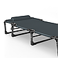 Розкладне ліжко шезлонг домашній з подушкою WCG FB-S02 зі смугастим полотном 600D Oxford + подушка Чорний розкладачка лежак, фото 4
