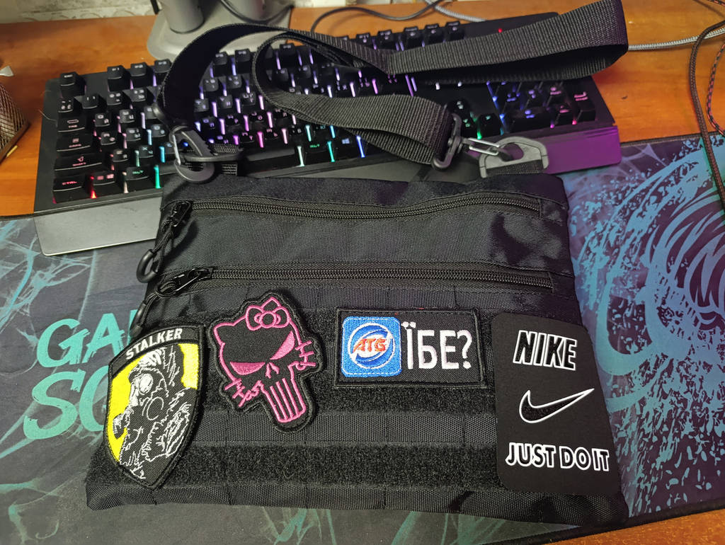 Тактична сумка месенджер через плече Slim META Black барсетка чорна тканинна - фото покупців 1