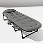 Розкладне ліжко шезлонг домашній WCG FB-S25 з м’яким матрацом і регульованим сонцезахисним навісом Сірий розкладачка лежак, фото 5