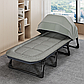 Розкладне ліжко шезлонг домашній WCG FB-S25 з м’яким матрацом і регульованим сонцезахисним навісом Сірий розкладачка лежак, фото 7