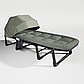 Розкладне ліжко шезлонг домашній WCG FB-S25 з м’яким матрацом і регульованим сонцезахисним навісом Сірий розкладачка лежак, фото 3