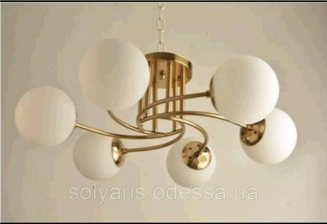 Стельова люстра на 6 плафонів, світильник 228067-6A COPPER, фото 1