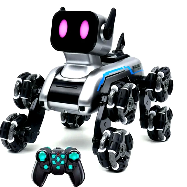 Робот собака на радіокеруванні 25х16х17см з музикою + Пульт / Трюкова / Інтерактивний Stunt Robot Dog, фото 1
