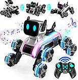 Робот собака на радіокеруванні 25х16х17см з музикою + Пульт / Трюкова / Інтерактивний Stunt Robot Dog, фото 4