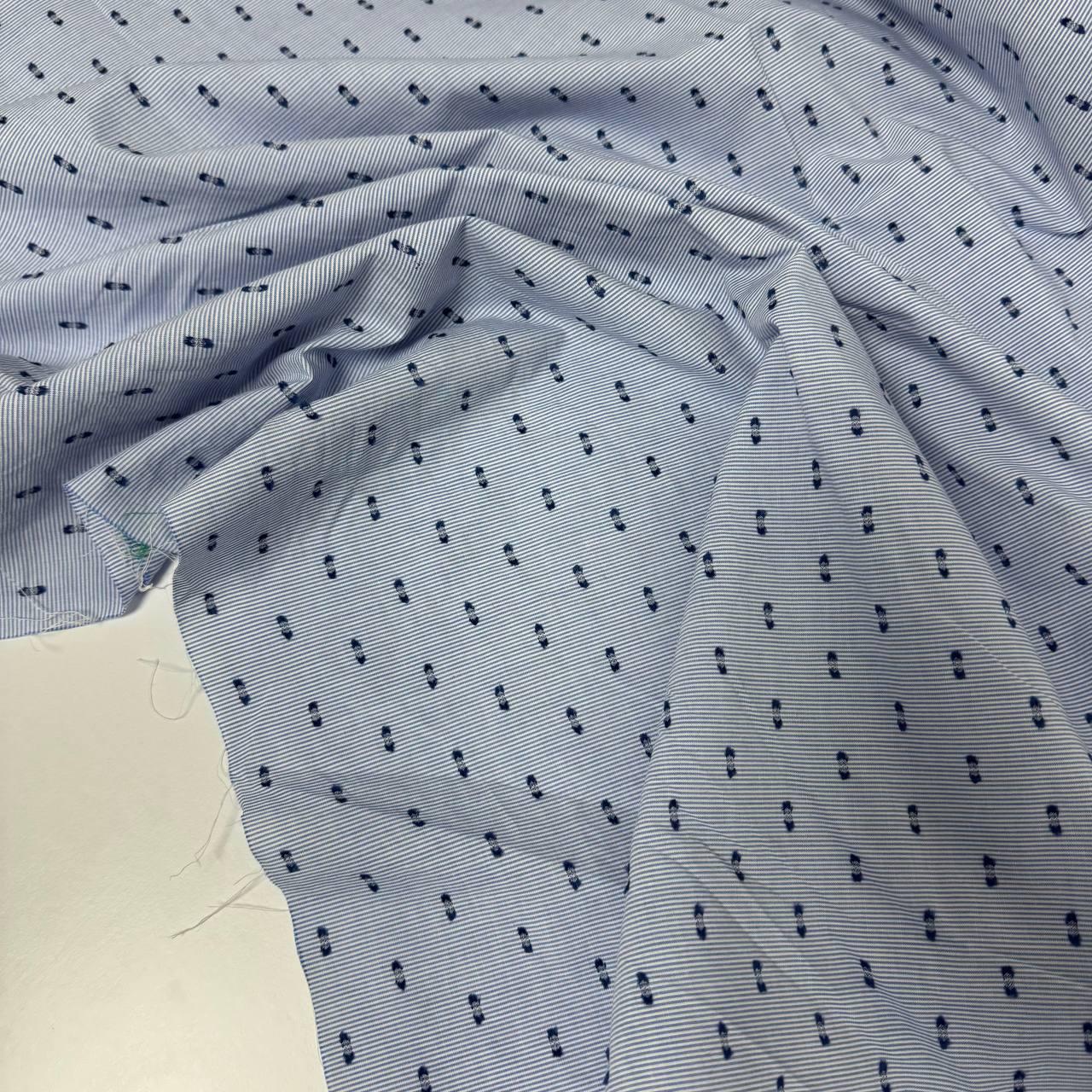 Бавовна у дрібну синю смужку «Мушка», фото 1