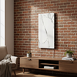 Вертикальна керамічна панель опалення з програматором Flyme 400ТW білий мармур, фото 3