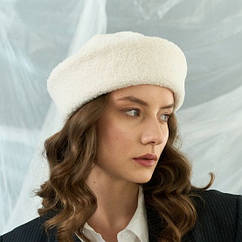 Морячка жіноча берет KENT&AVER хутро молоко 56-57