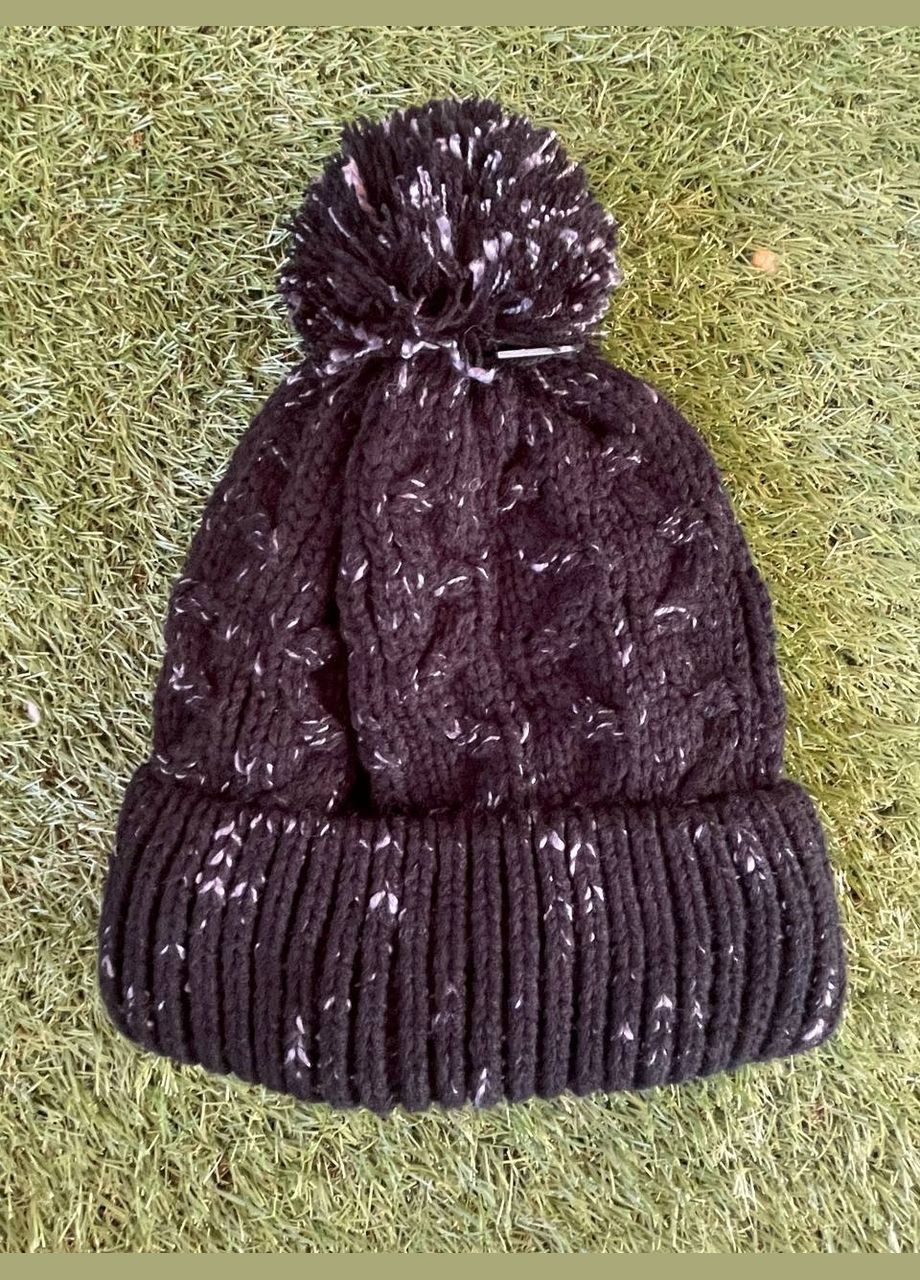 В'язана жіноча шапка зимова C&A підліткова синя та чорна, фото 1