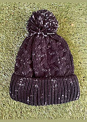 В'язана жіноча шапка зимова C&A підліткова синя та чорна