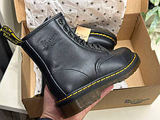 Зимові черевики Dr. Martens 1460 Black Winter Fur Чоботи Доктор Мартінс чорні з хутром чорним зимові шкіра унісекс теплі, фото 3