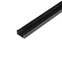 Накладний 2м чорний алюмінієвий профіль разом з матовим розсіювачем для LED стрічки