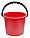 Відро пластикове 8 літрів червоне Ø 27 см h=22 см (Юніпласт), фото 2