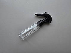 60 - 65 мл Круглий прозорий ПЕТ флакон з пластиковим чорним міні тригером 20/410