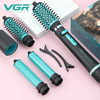 Обертовий фен-стайлер VGR V-475 у комплекті 5 насадок, потужність 1500 Вт, об'єм і блиск волосся, холодне повітря, іонізація Green