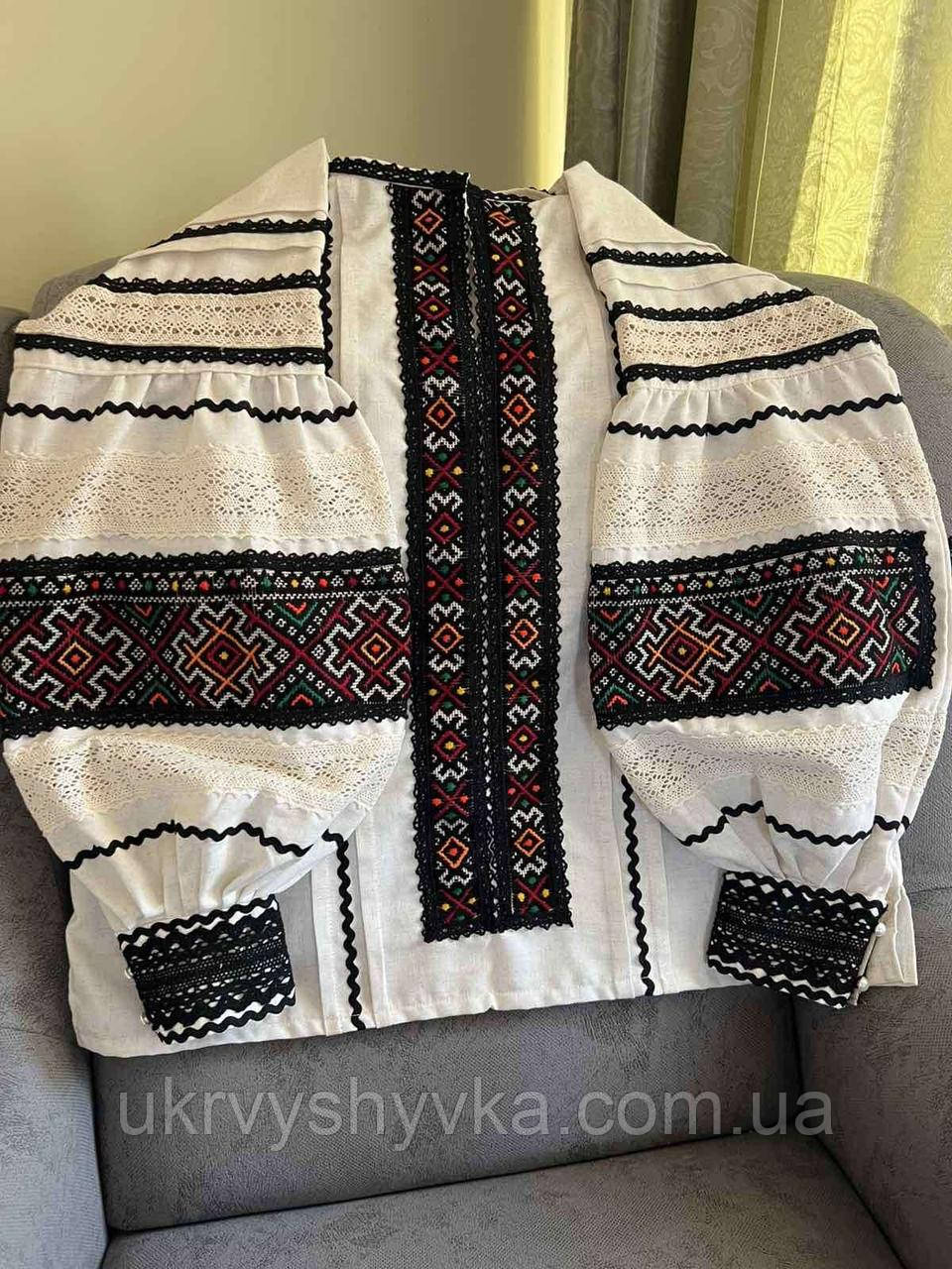 Вишита сорочка з вставками ручної роботи ““Карпатський оберіг”, фото 1