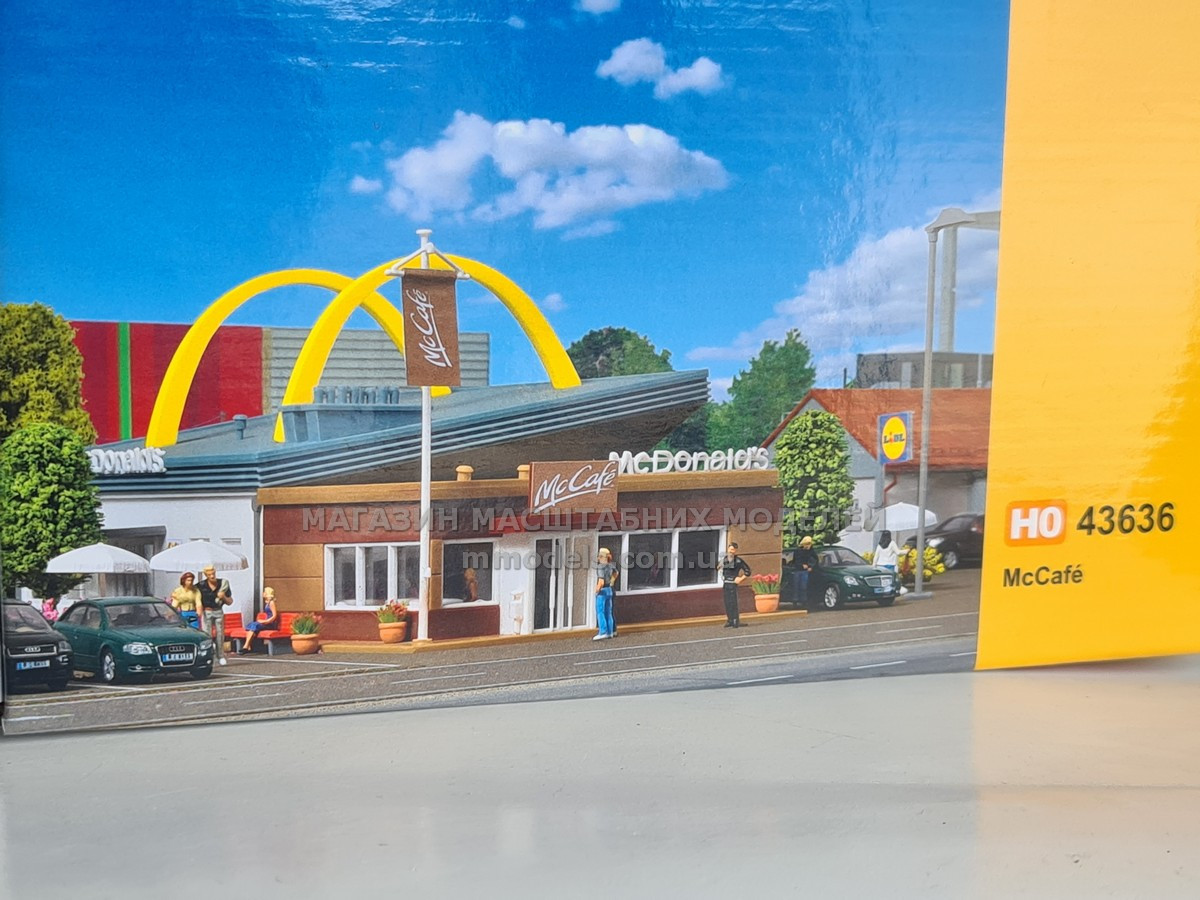 Масштабная модель строения - MacDonalds (кафе), масштаб 1/87, H0, фото 1