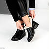 Практичні універсальні чорні зимові шкіряні черевики низький хід, фото 4