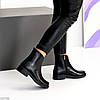 Практичні універсальні чорні зимові шкіряні черевики низький хід, фото 9