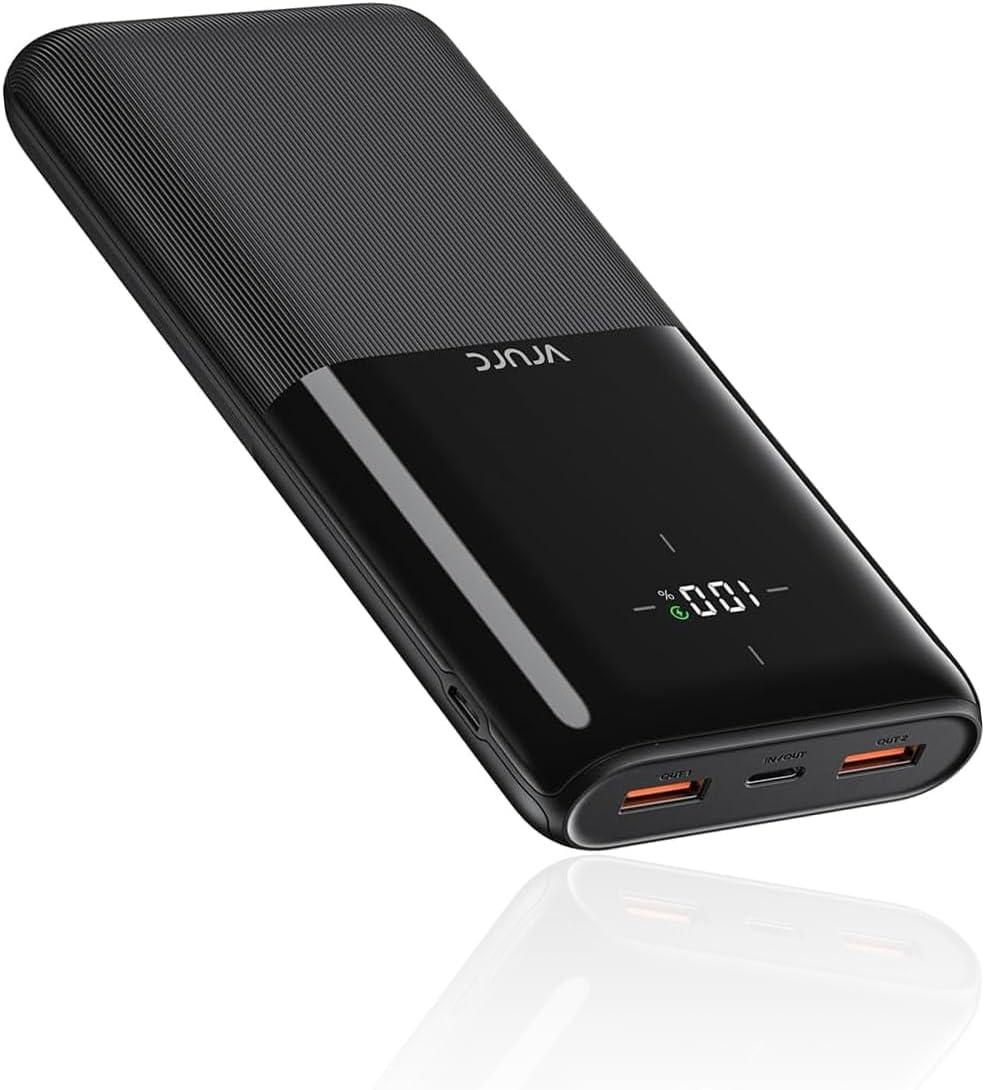 VRURC Power Bank 20000 мА·год, портативний зарядний пристрій USB C 20 Вт Швидке заряджання, PD 18 Вт акумулятор зі світлодіодним, фото 1