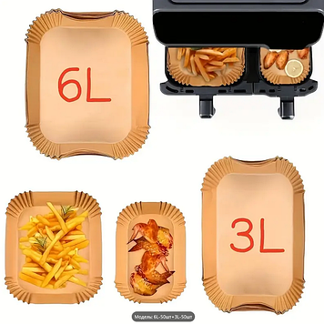 Набір пергаментних форм для аерогрилю та мультипечі 6л 3л SAM-8924 по 50 шт 11.5 х 4.5 см - 20.5 х 4.5 см