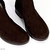 Практичні універсальні шоколадні зимові замшеві черевики низький хід, фото 5