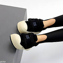 Спортивні замшеві чорні зимові автоледі на липучці