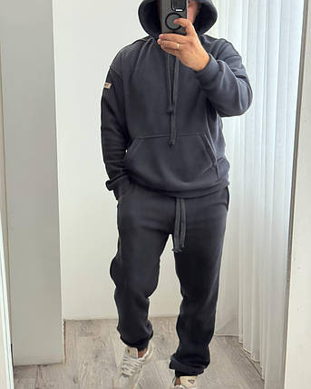 Чоловічий флісовий костюм графіт великого розміру Розміри: 46-48, 50-52, 54-56, фото 2