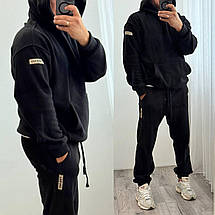 Чоловічий флісовий костюм чорний великого розміру Розміри: 46-48, 50-52, 54-56, фото 4