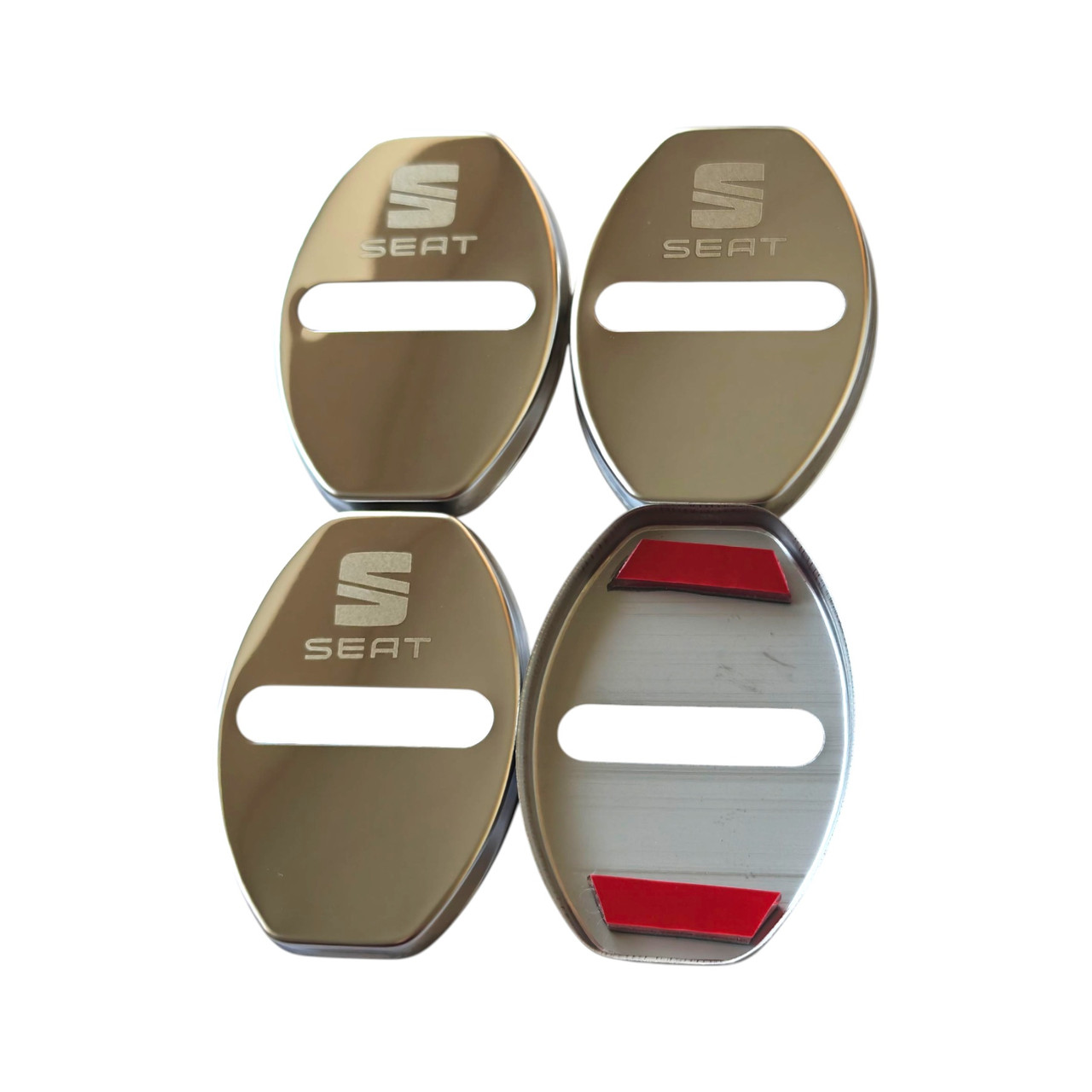 Накладки на дверний замок срібло із логотипом Seat, фото 1