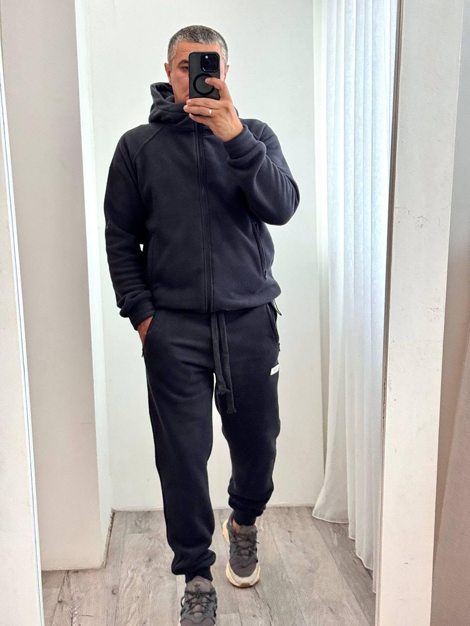 Чоловічий флісовий костюм графіт великого розміру Розміри: 46-48, 50-52, 54-56