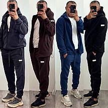 Чоловічий флісовий костюм чорний великого розміру Розміри: 46-48, 50-52, 54-56, фото 3