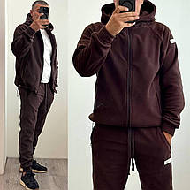 Чоловічий флісовий костюм шоколад великого розміру Розміри: 46-48, 50-52, 54-56, фото 2