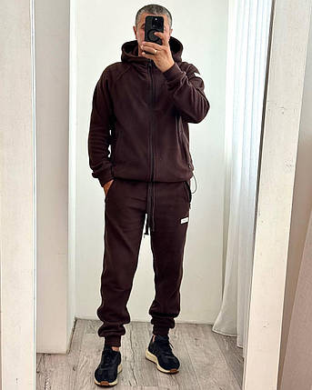 Чоловічий флісовий костюм шоколад великого розміру Розміри: 46-48, 50-52, 54-56, фото 1