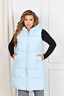 Жіноча жилетка з капюшоном /жилет батал арт. 5507