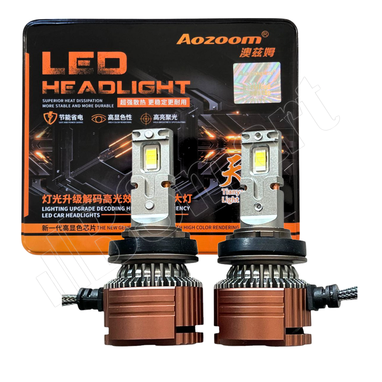 Автолампи LED Aozoom XLH-02/04 цоколь H11 H8 H9 130Вт Canbus 12В 65W на лампу, фото 1