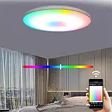 Стельовий світильник Ceiling Lamp Smart з RGB-підсвічуванням та пультом керування LED люстра 24 Вт для сучасного інтер'єру, фото 6
