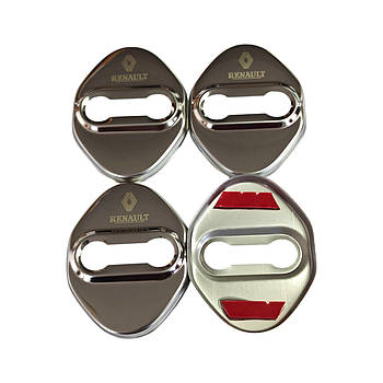 Накладки на дверний замок срібло із логотипом Renault 03