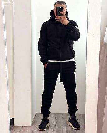Чоловічий флісовий костюм чорний великого розміру Розміри: 46-48, 50-52, 54-56, фото 1