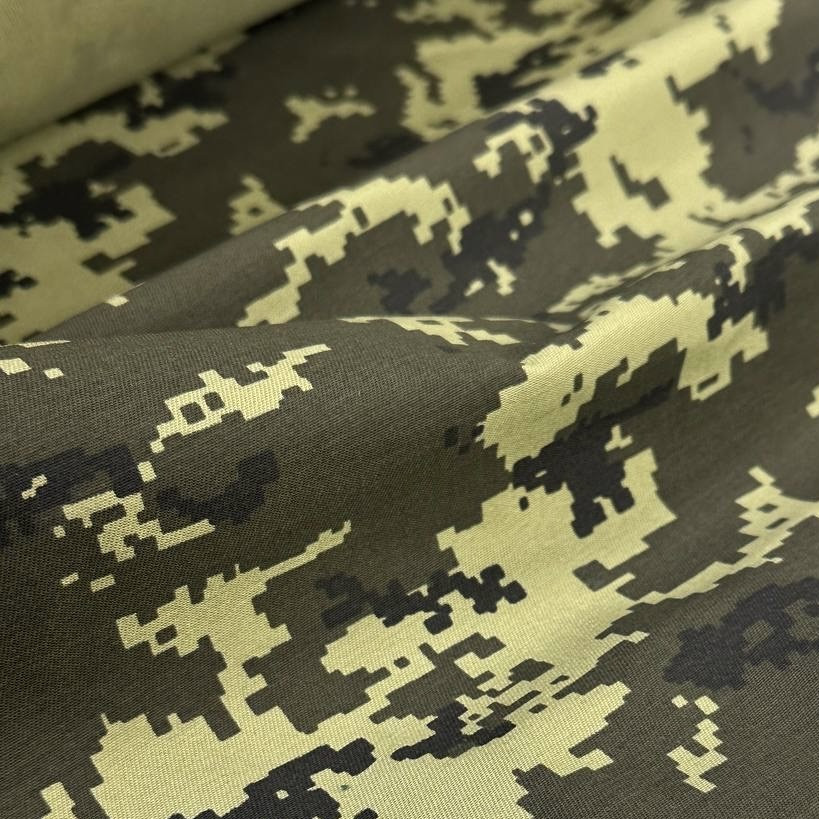 Тканина Саржа Woodland зелений піксель - 220 г/м2 - РОЗПРОДАЖ