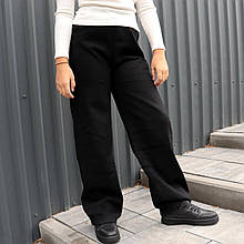 Джинси на флісі для підлітка чорні прямі KUQI