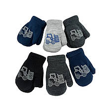 Теплі рукавиці з малюнком для хлопчика, утеплені, розмір 13/2-3 роки