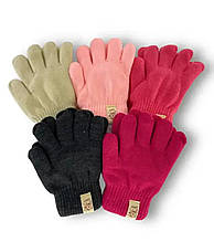 Дитячі рукавички для дівчаток, утеплені, однотонні, розмір 15/7-8 років, зимові
