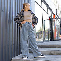 Сині джинси палацо для дівчинки — вільний крій і комфорт розмір