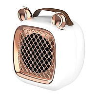 Міні-обігрівач 500W, портативний, швидкий нагрів, 360° обігрів, енергоефективний, для дому, офісу, безпечний, золотий